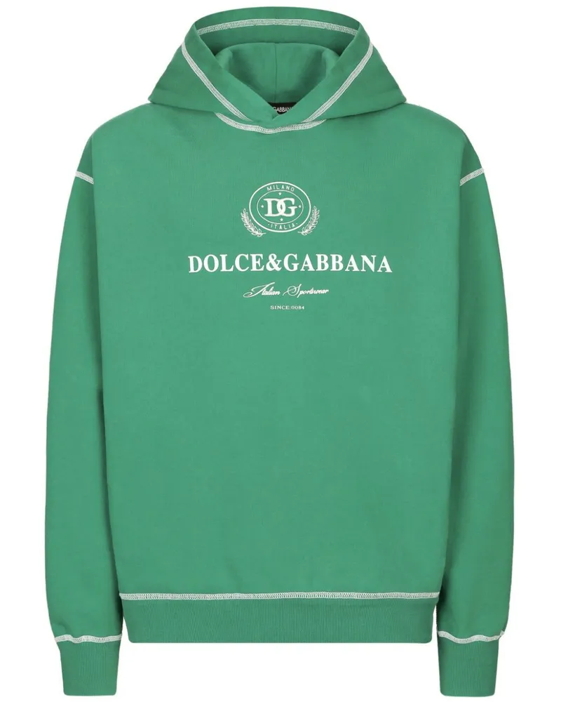 Dolce & Gabbana Hoodie mit Logo-Print - Grün Grün