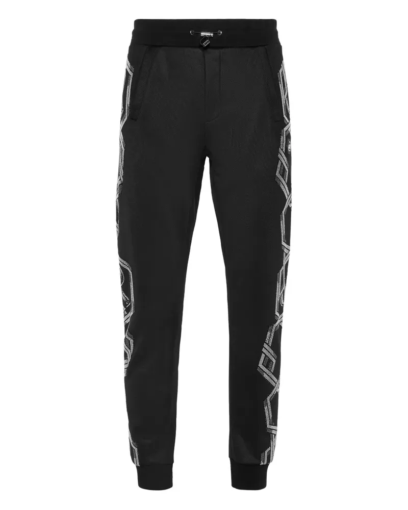 Philipp Plein Jogginghose mit Kettenprint - Schwarz Schwarz