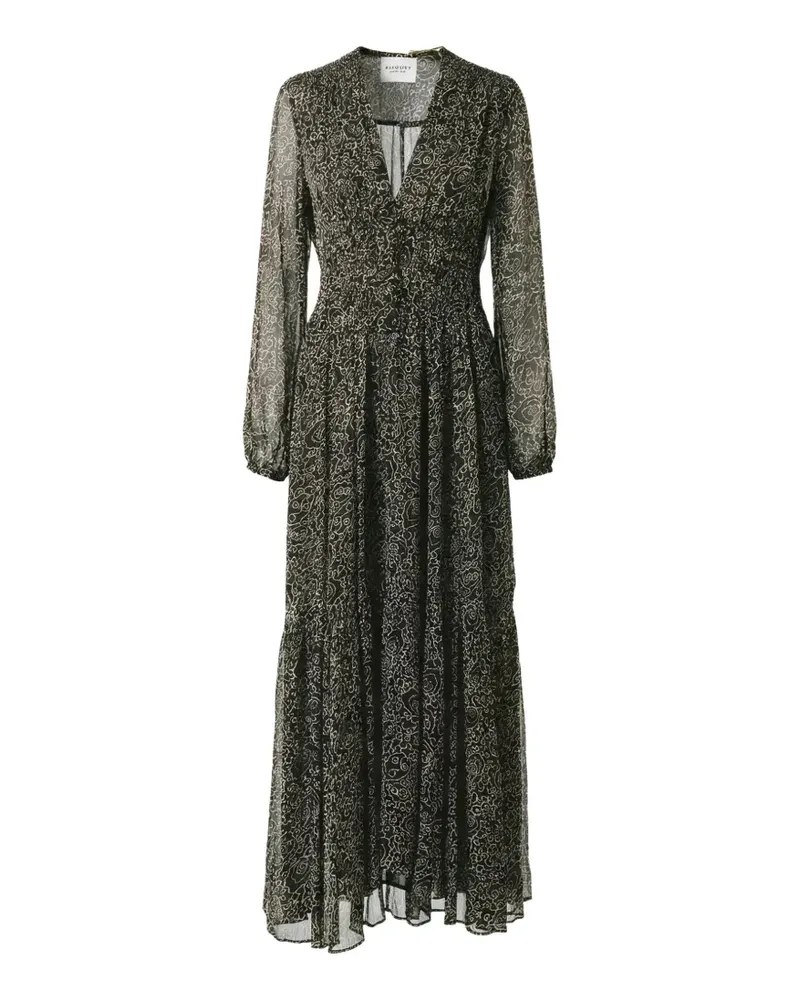 Isabel Marant Maxikleid mit Blumen-Print - Schwarz Schwarz