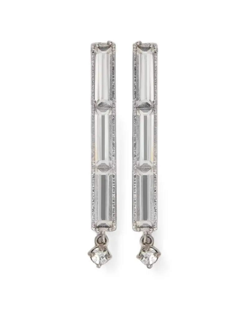 Jil Sander crystal-embellished handcrafted earrings - Silber Silber