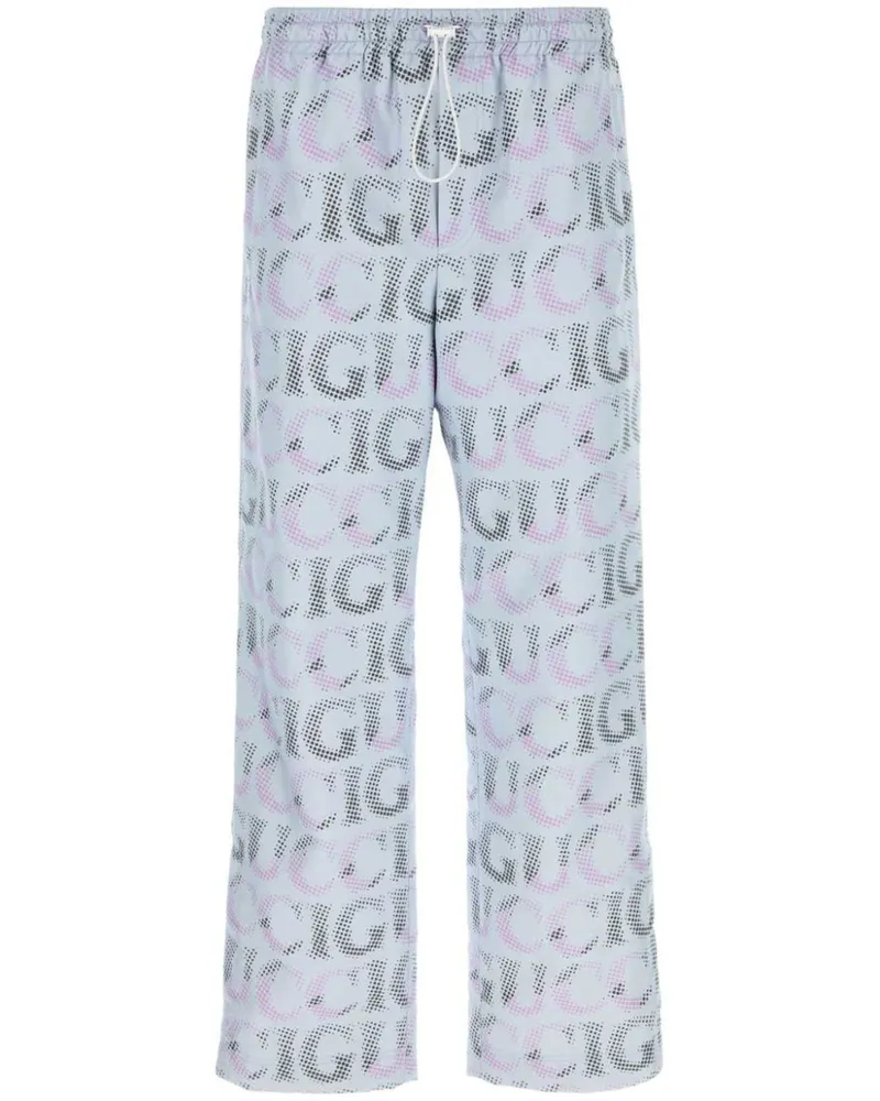 Gucci Gerade Hose mit Logo-Print - Violett Violett