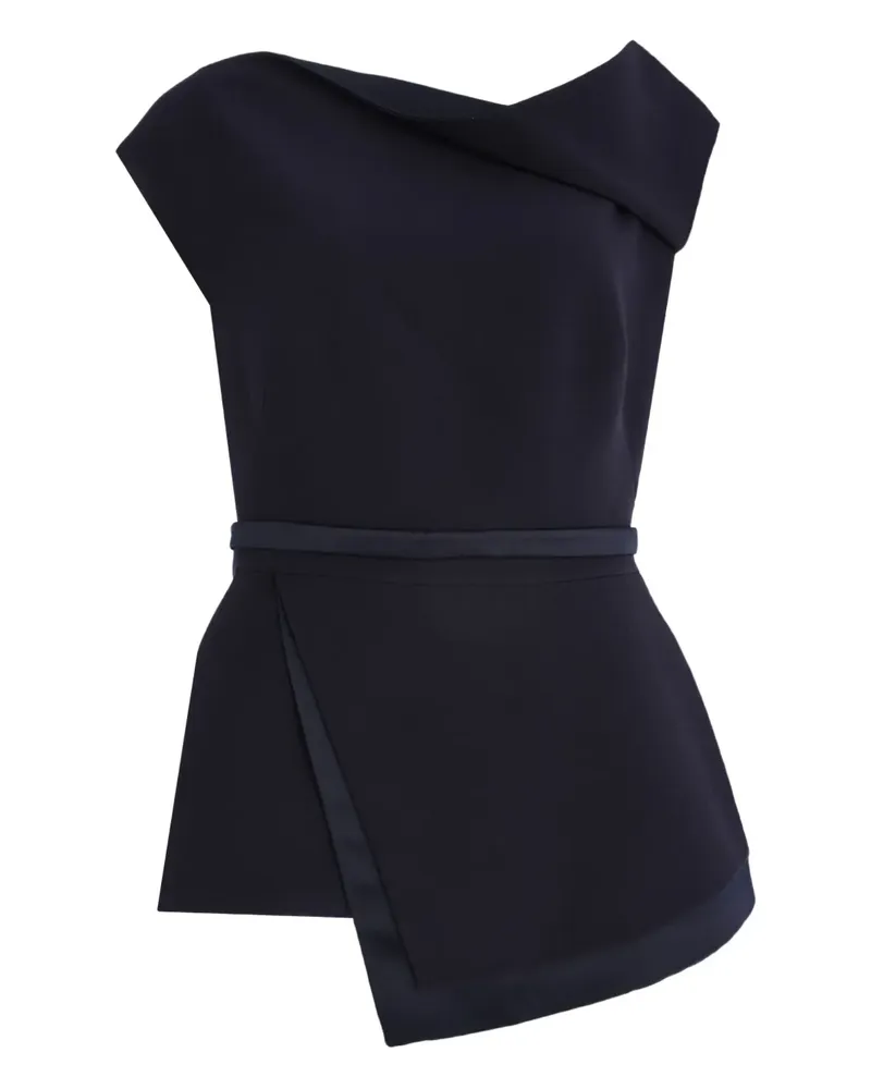 Safiyaa Farrah Bluse mit asymmetrischem Saum - Blau Blau