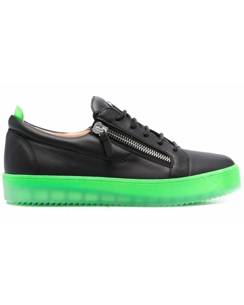 Giuseppe Zanotti Sneakers mit Kontrastsohle - Schwarz Schwarz