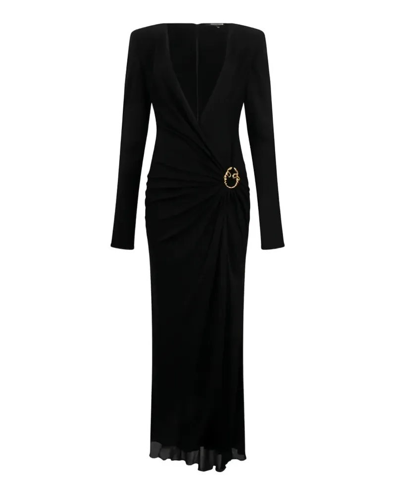 Roberto Cavalli draped long dress - Schwarz Schwarz