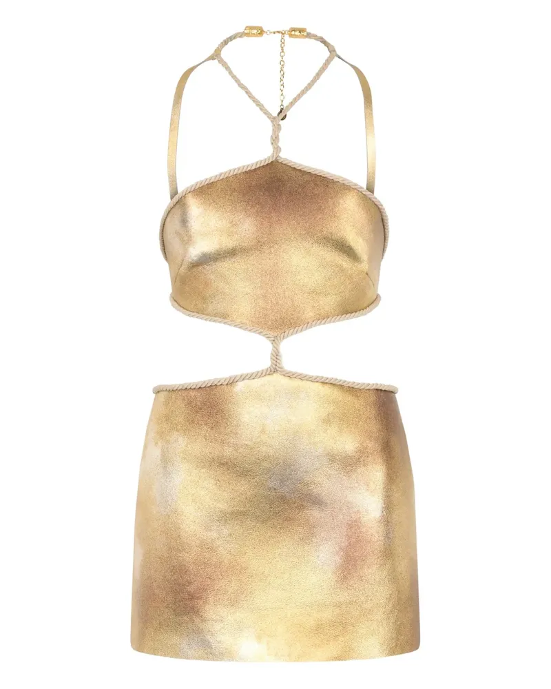 Roberto Cavalli Minikleid mit Cut-Out - Gold Gold