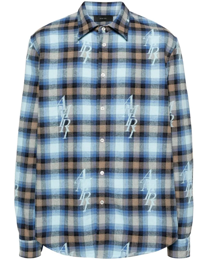 Amiri Kariertes Flanellhemd - Blau Blau