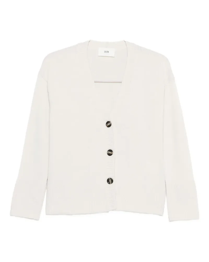 SOLOTRE V-neck cardigan - Weiß Weiß
