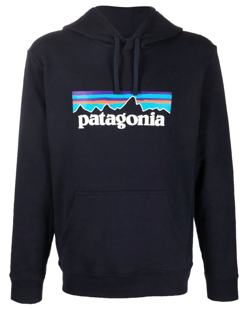 Patagonia Hoodie mit Logo-Print Blau