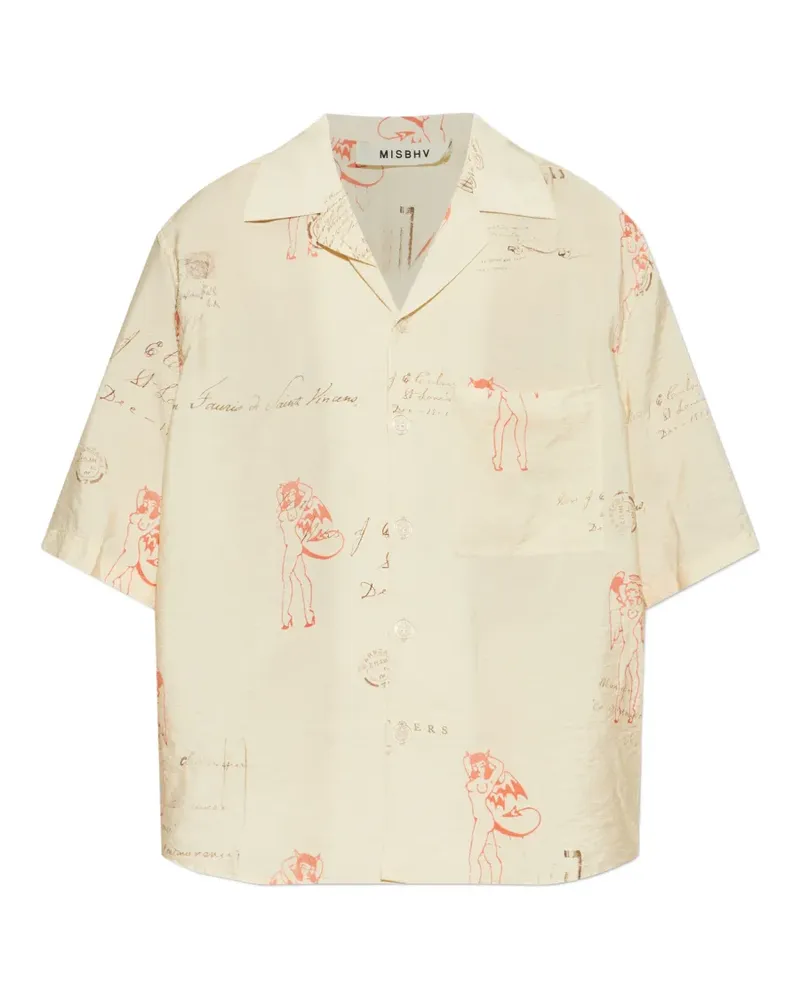 MISBHV graphic-print shirt - Nude Nude
