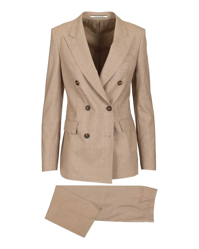 Tagliatore double-breasted paris wool suit - Nude Nude