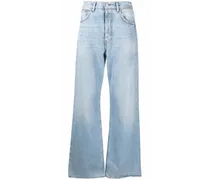 Gerade Jeans in Distressed-Optik - Blau