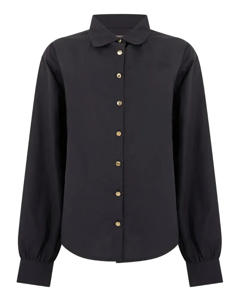 Roberto Cavalli logo-embroidered button-up shirt - Schwarz Schwarz