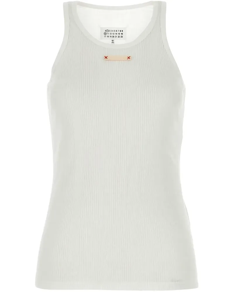Maison Margiela Geripptes Strickoberteil - Weiß Weiß