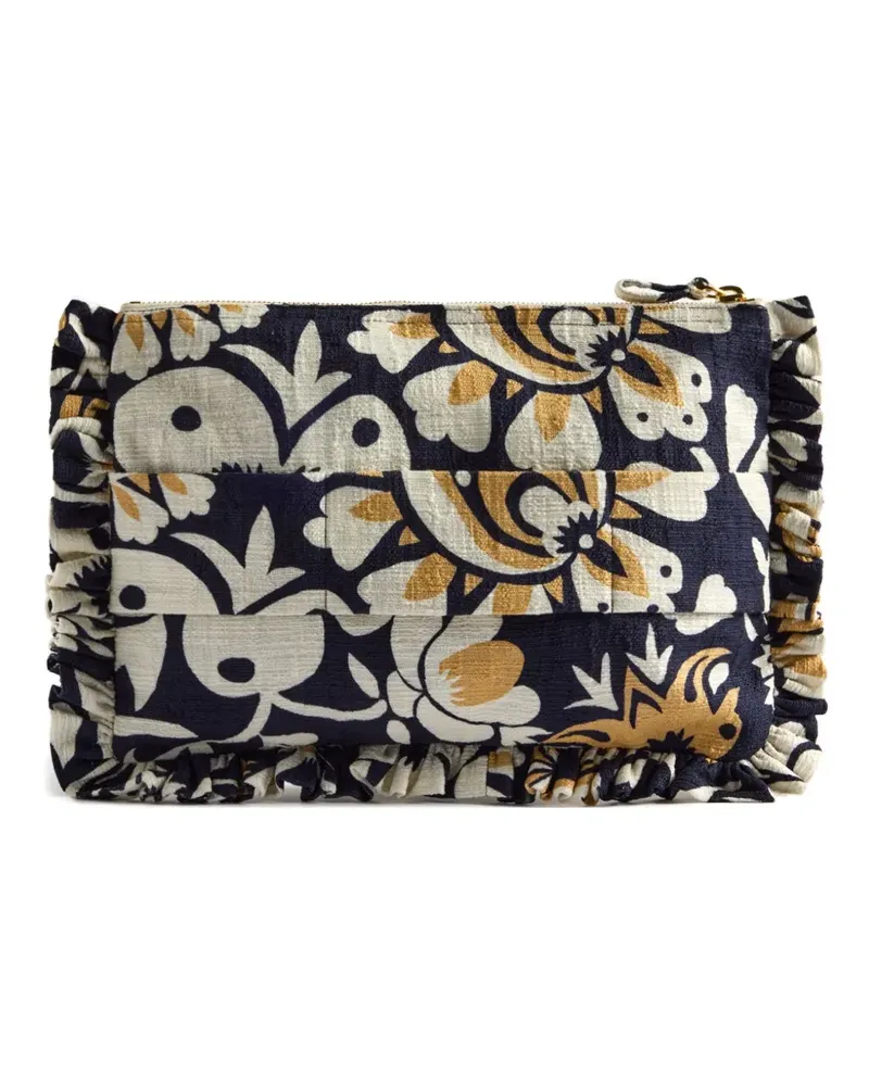 La DoubleJ Clutch mit Blumen-Print - Blau Blau
