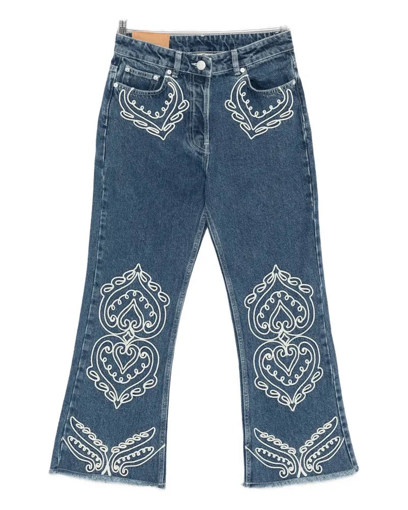 FARM Rio embroidered fringed jeans - Blau Blau