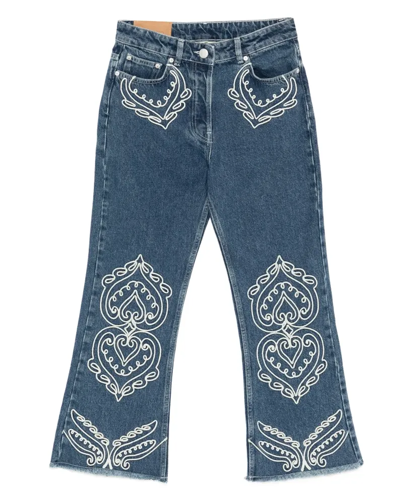 FARM Rio Bestickte Jeans mit Fransen - Blau Blau