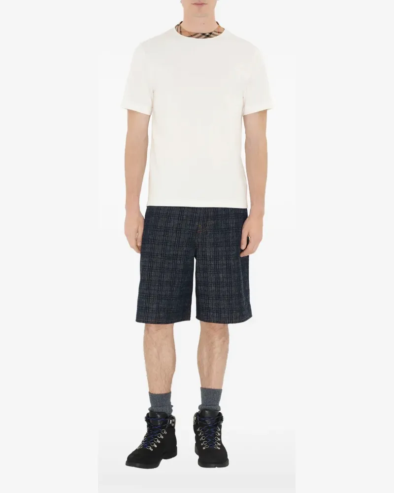 Burberry T-Shirt mit karierten Borten - Weiß Weiß