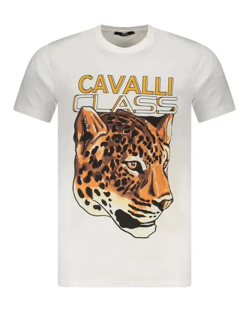 Roberto Cavalli leopard-print T-shirt - Weiß Weiß
