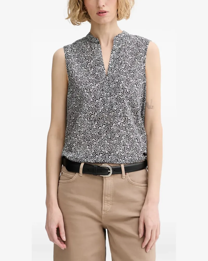 Marc O'Polo butterfly-print sleeveless top - Schwarz Schwarz