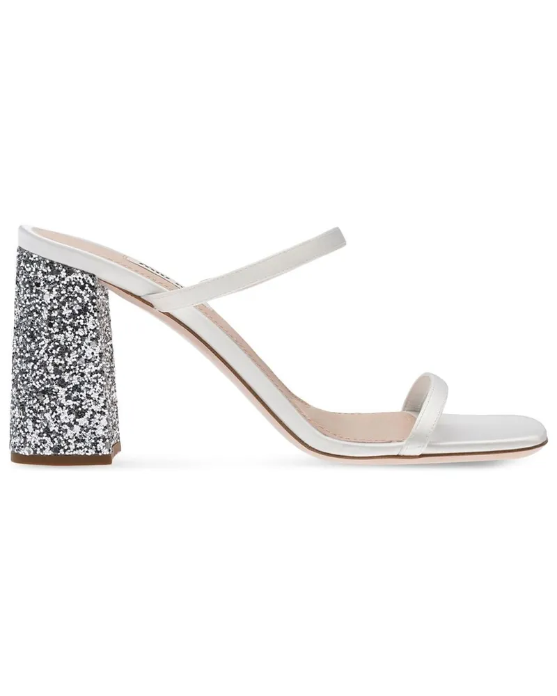 Miu Miu Mules mit Satin-Finish - Weiß Weiß