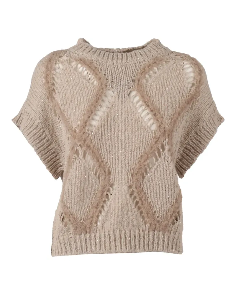 Antonelli Firenze openwork sequin sweater - Nude Nude