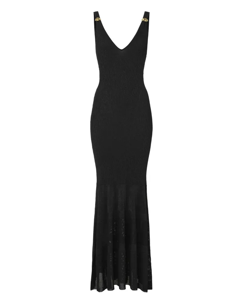 Elisabetta Franchi Kleid mit V-Ausschnitt - Schwarz Schwarz