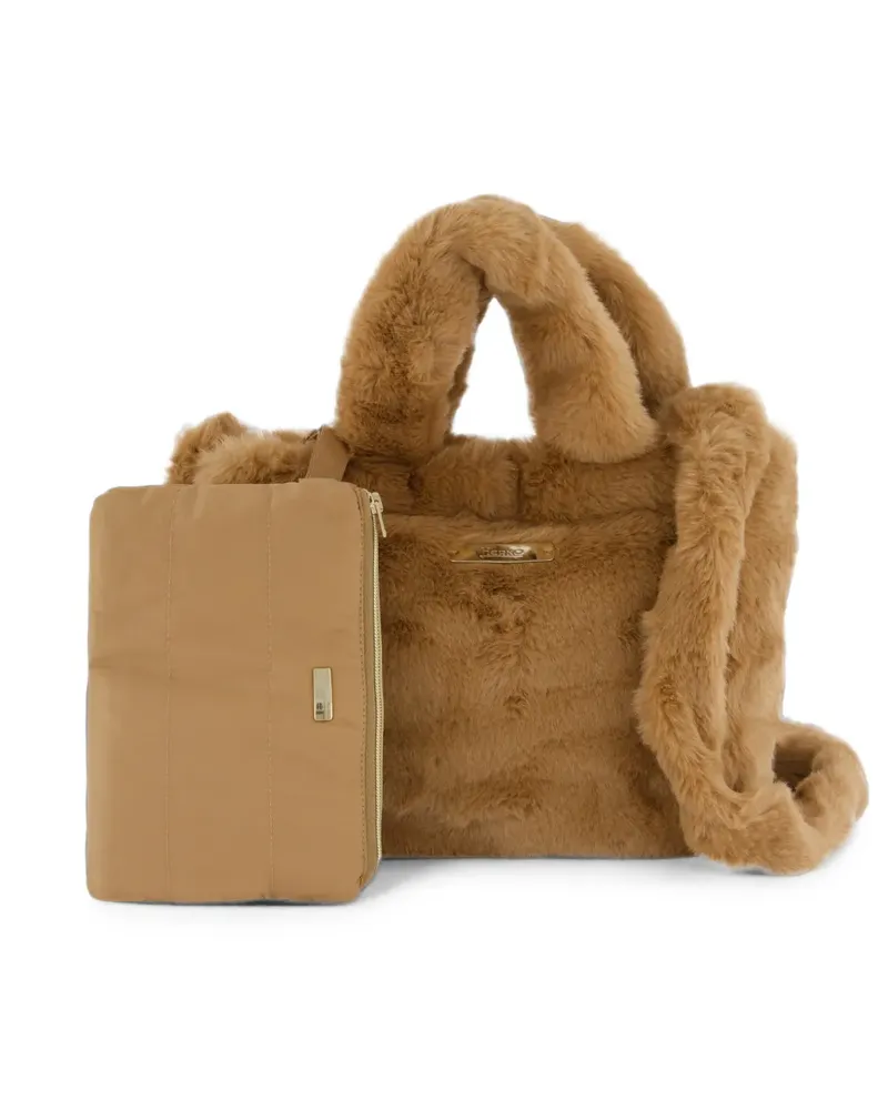 Herno faux-fur tote bag - Nude Nude