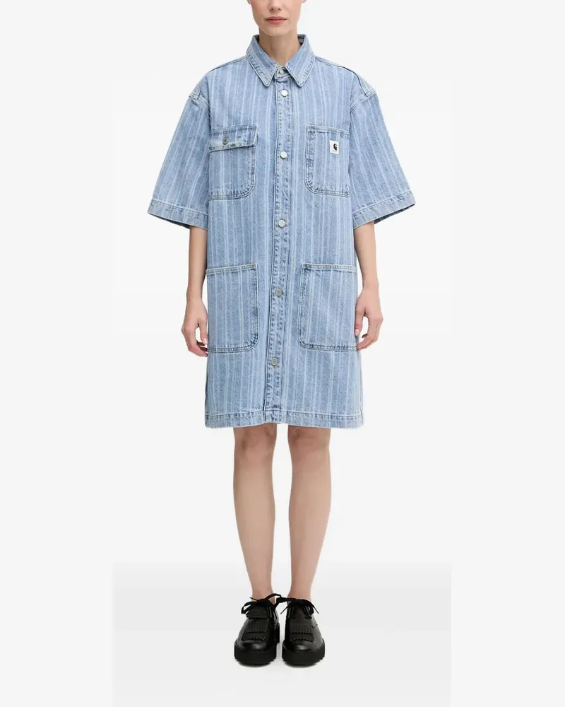Carhartt WIP Gestreiftes Rylan Jeanshemd-Minikleid - Blau Blau