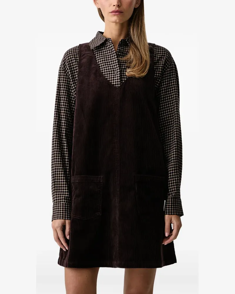 Marc O'Polo corduroy V-neck mini dress - Braun Braun