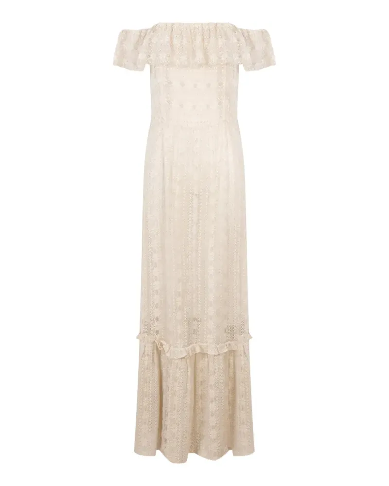 Antik Batik Dolly Maxikleid mit Spitzeneinsatz - Nude Nude