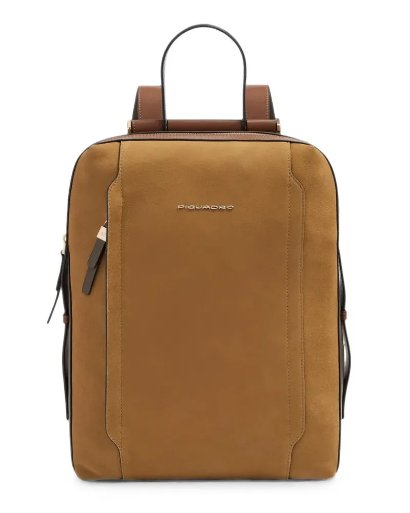 Piquadro leather backpack - Braun Braun
