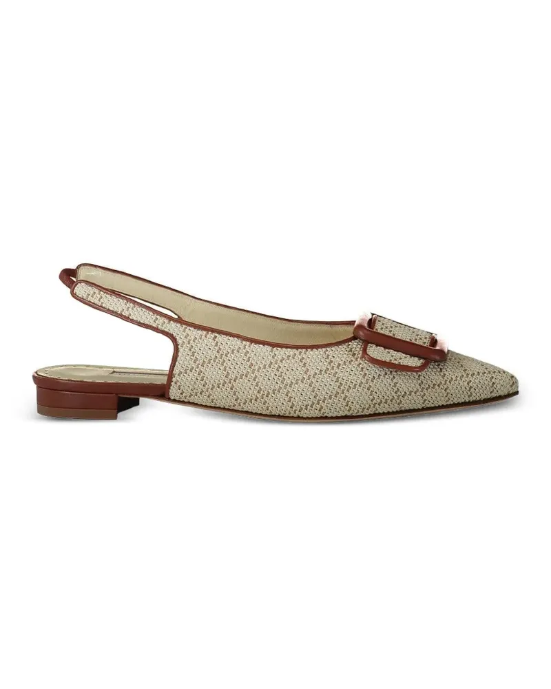 Manolo Blahnik Maylurabi buckle slingback ballet flats - Nude Nude