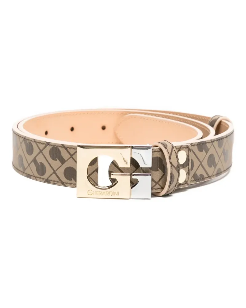 Gherardini logo-plaque belt - Nude Nude