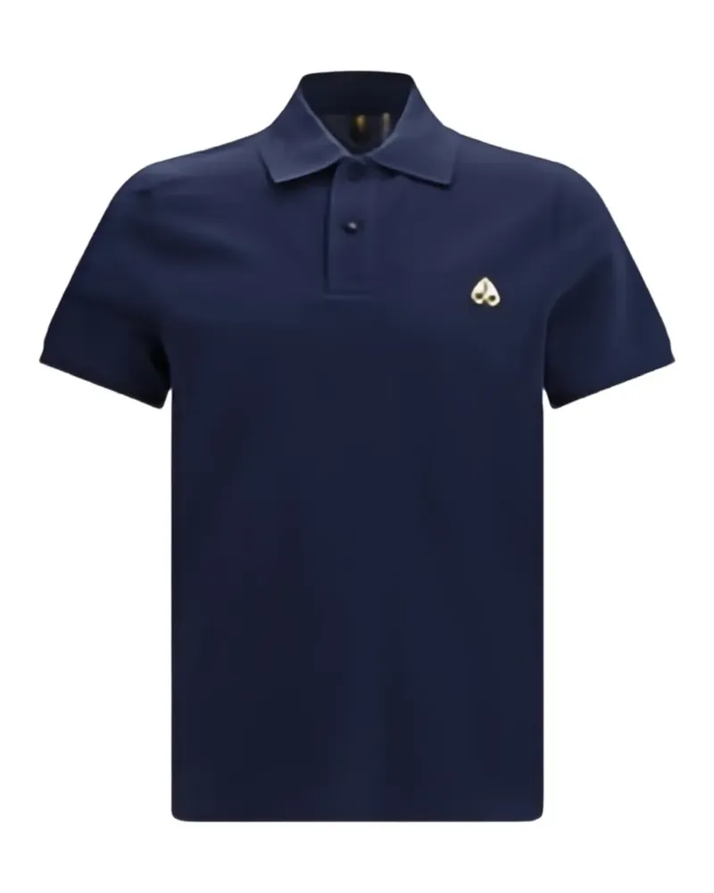 Moose Knuckles Everett logo-plaque polo shirt - Blau Blau