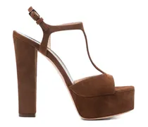 Sandalen mit Plateau - Braun