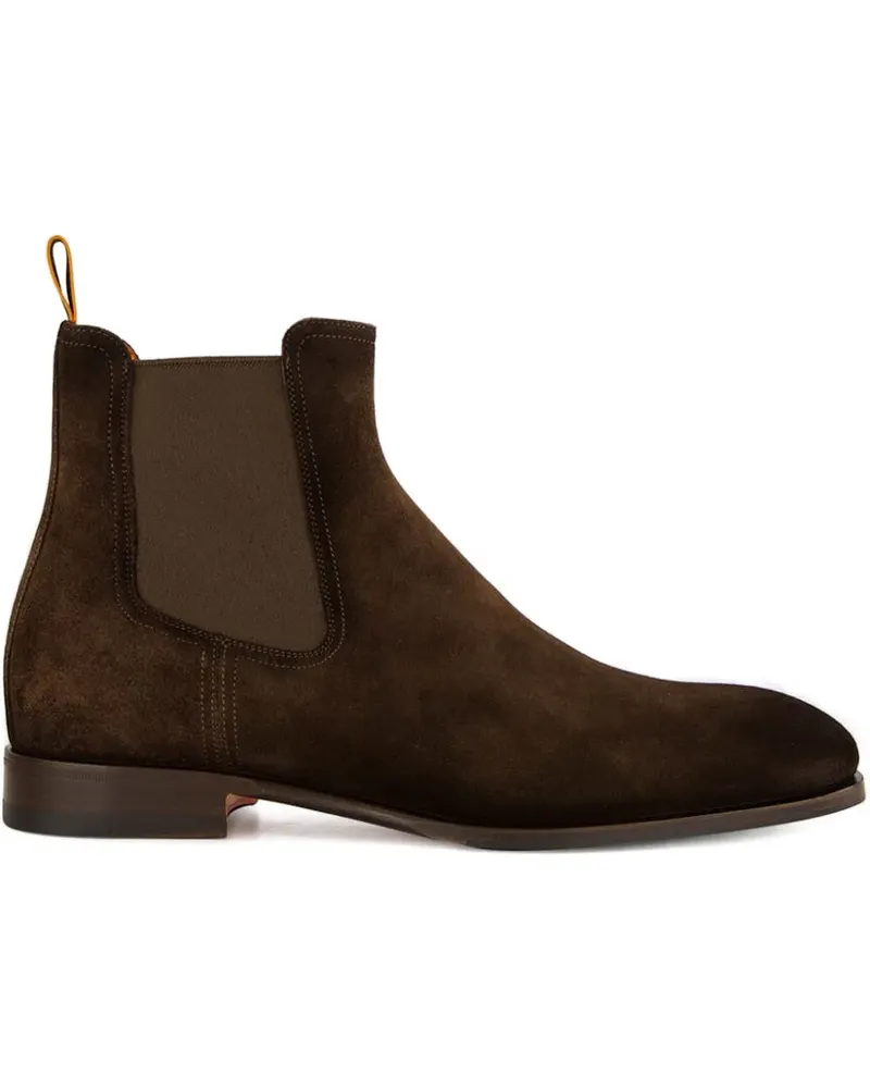 Santoni Archerboot Chelsea-Boots aus Wildleder - Braun Braun