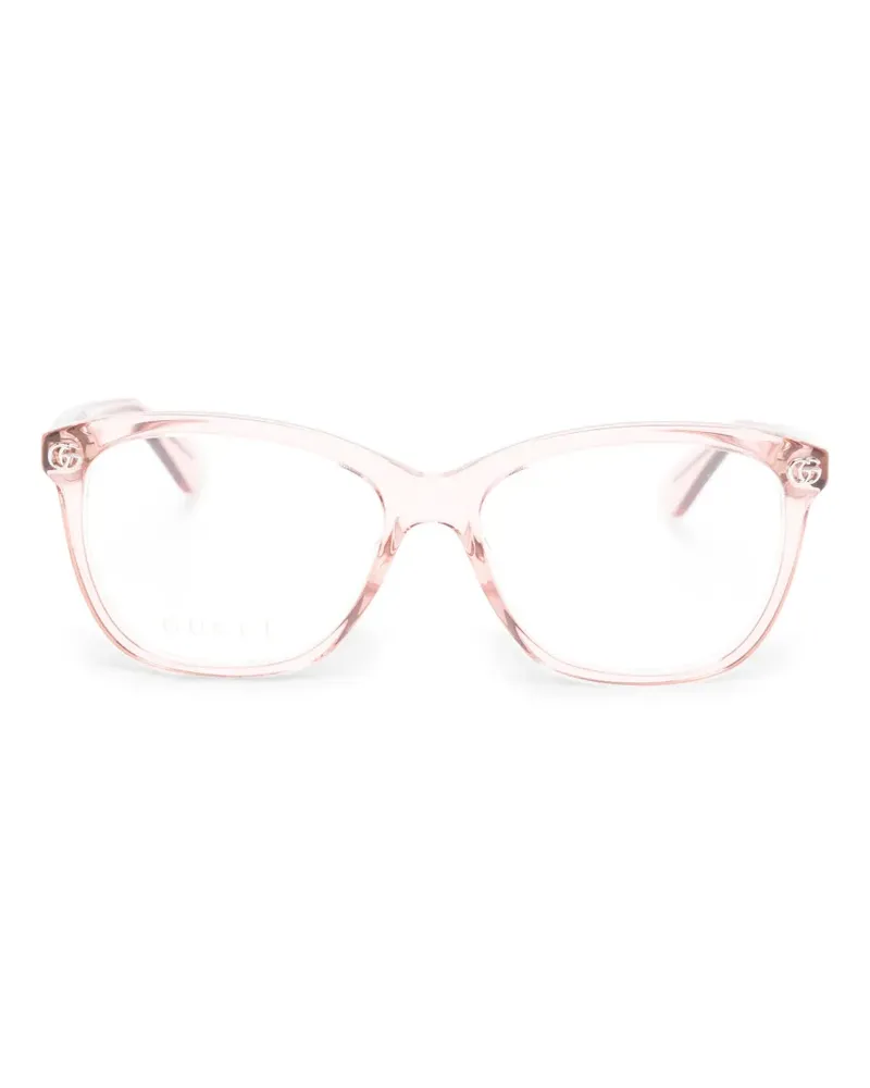 Gucci Cat-Eye-Brille mit Logo-Schild - Rosa Rosa