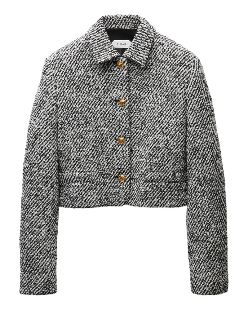 Versace cropped wool bouclé blouson - Schwarz Schwarz