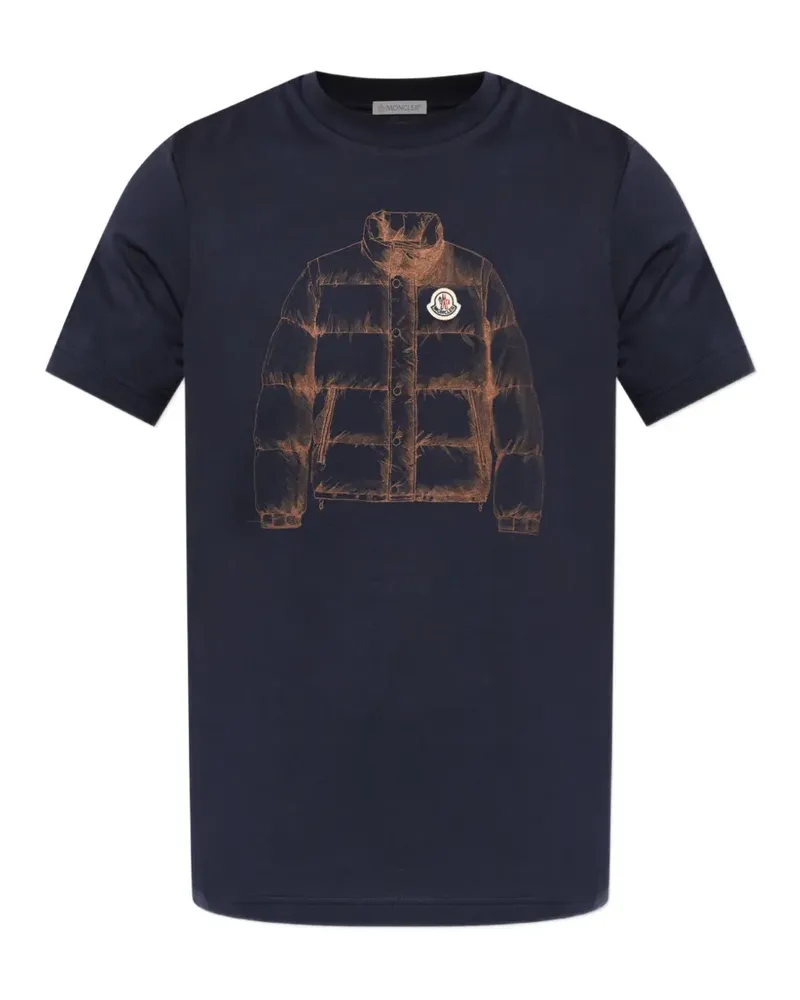 Moncler T-Shirt mit grafischem Print - Blau Blau
