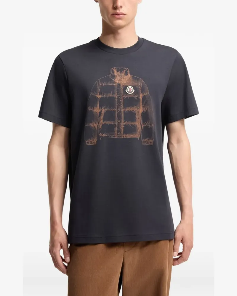 Moncler T-Shirt mit grafischem Print - Blau Blau
