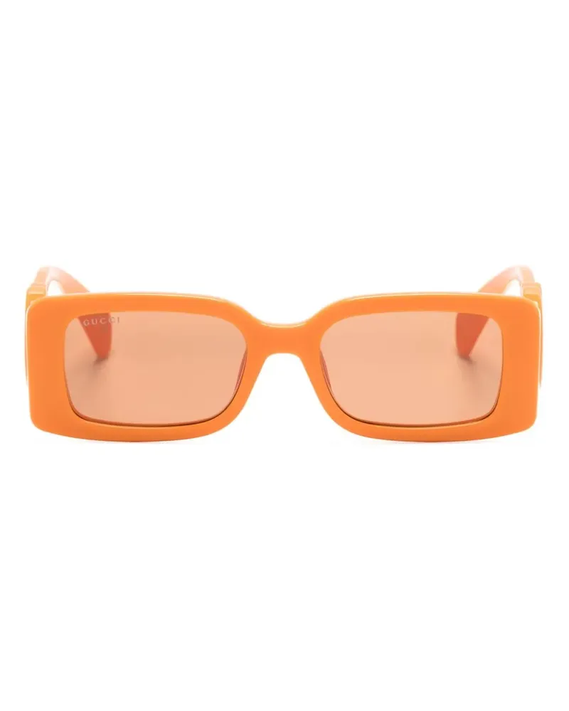 Gucci Eckige Sonnenbrille mit GG - Orange Orange