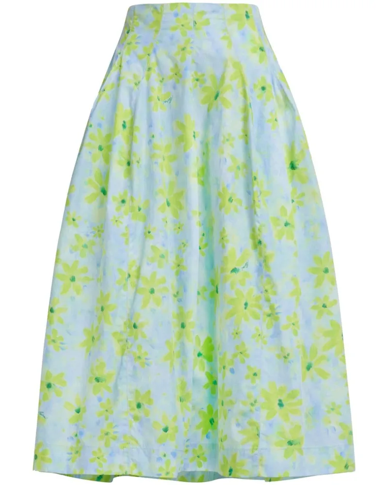 Marni Midirock mit Blumen-Print - Blau Blau