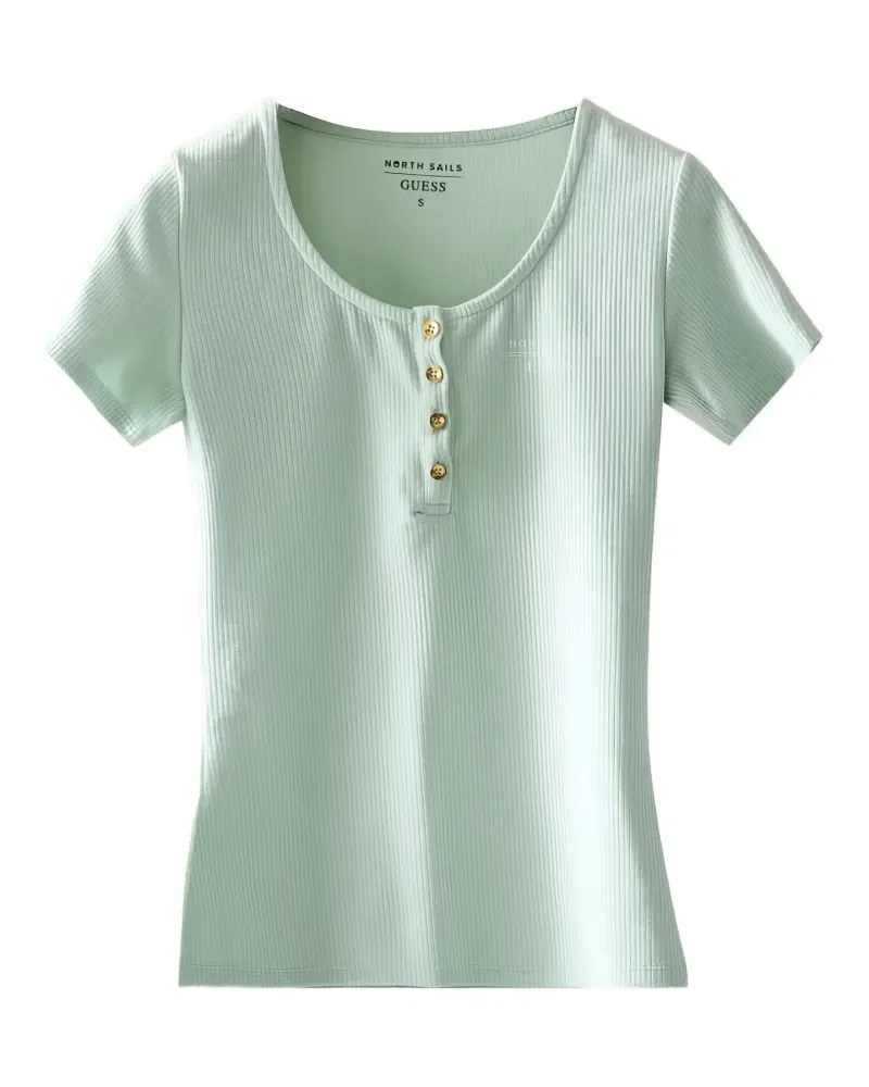 Guess x North Sails ribbed-knit T-shirt - Grün Grün