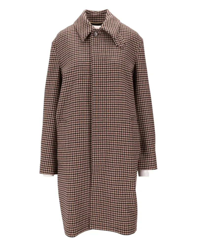 Saint Laurent Vichy checked mac coat - Braun Braun