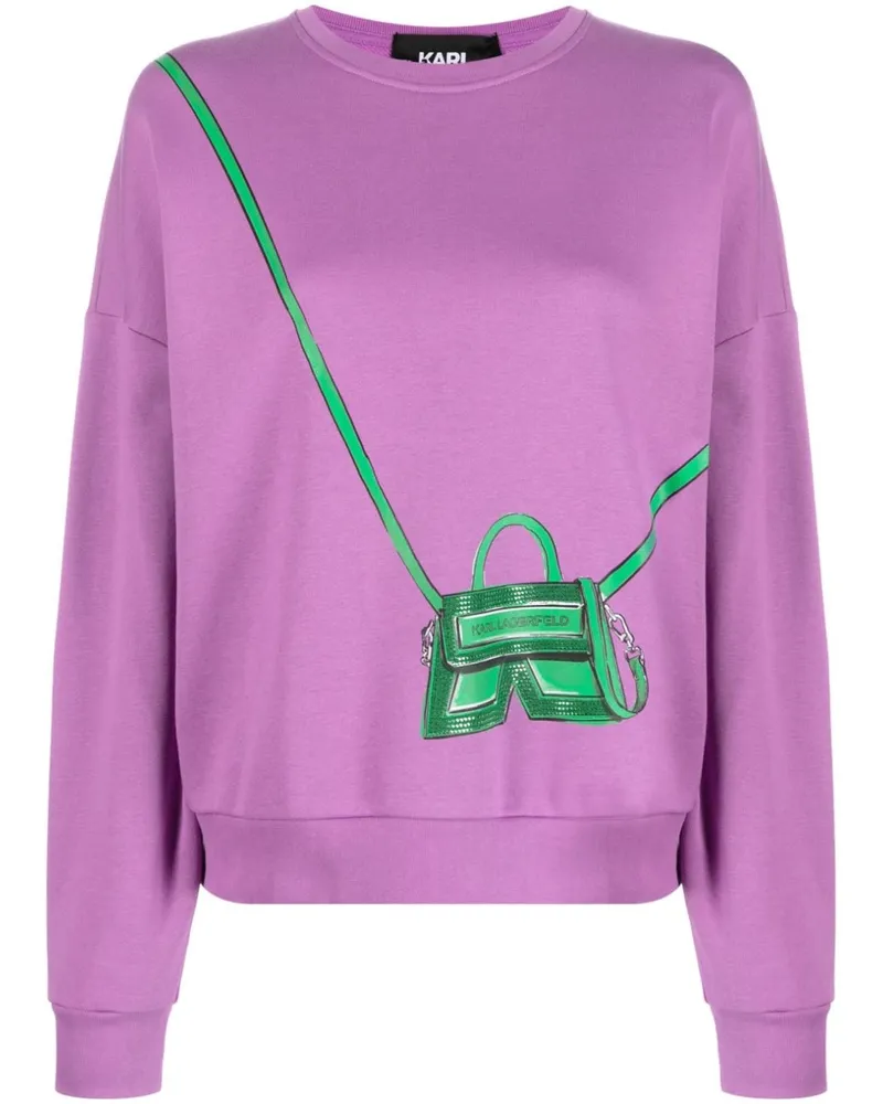 Karl Lagerfeld Sweatshirt mit IKON/K Bag-Print - Violett Violett