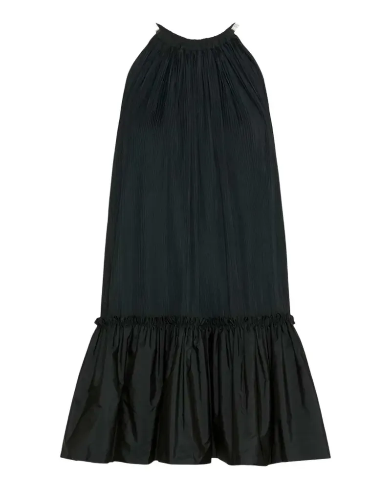 Max Mara short sleeveless dress in pleated taffeta - black - Schwarz Schwarz