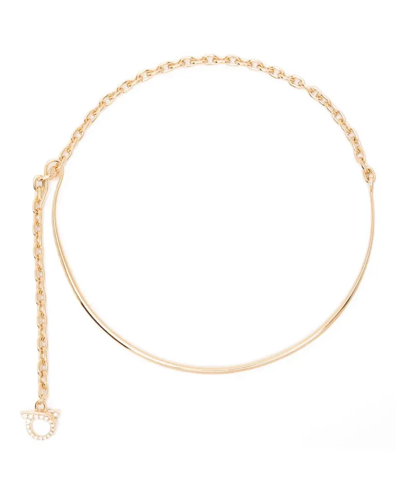 Ferragamo Gancini crystal-embellished necklace - Gold Gold