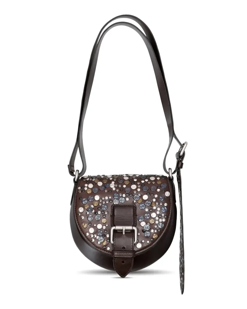 Dries van Noten embellished buckle messenger bag - Braun Braun