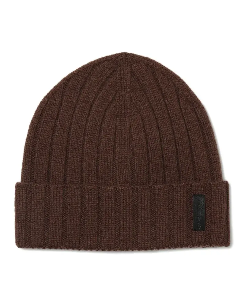 Emporio Armani Gerippte Beanie - Braun Braun