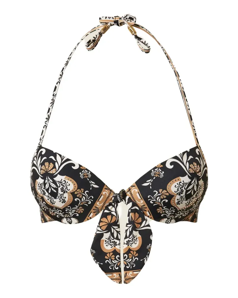 Twin-Set foulard-print push-up bikini top - Schwarz Schwarz